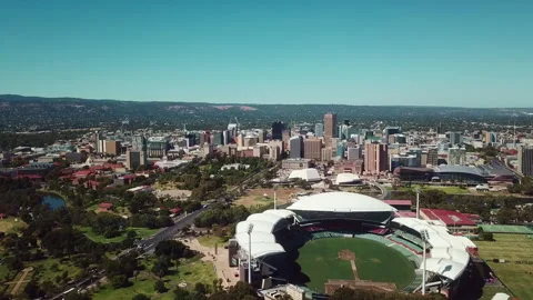Drone View Adelaide City Suburbs South Australia Burnside Area, Oval stadium. Stock Footage 294619932