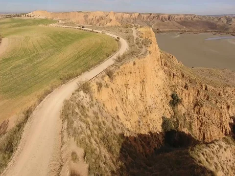 Drone view - Aerial view from Barrancas ecosystem in Spain - 4K resolution Stock Footage 84643536
