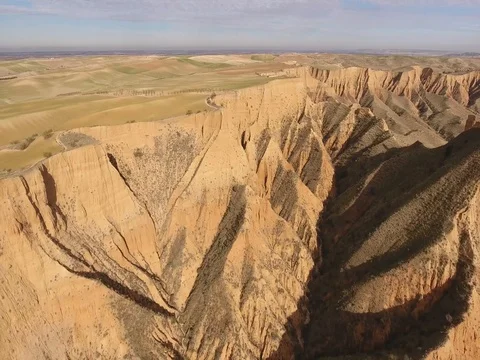 Drone view - Aerial view from Barrancas ecosystem in Spain - 4K resolution 스톡 동영상 84643607