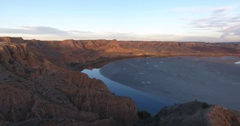 Drone view - Aerial view from Barrancas ecosystem in Spain - 4K resolution Vídeo Stock 84643653