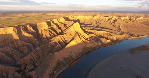 Drone view - Aerial view from Barrancas ecosystem in Spain - 4K resolution 스톡 동영상 84643700