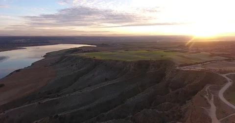 Drone view - Aerial view from Barrancas ecosystem in Spain - 4K resolution Stock Footage 84643728
