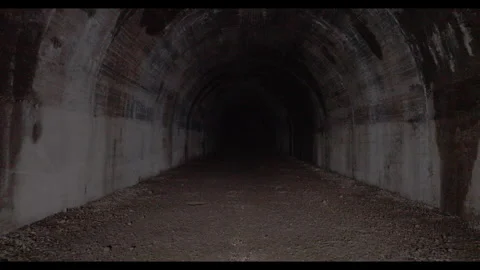 Drone view of an air raid shelter tunnel Stock Footage 339866294