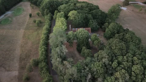 Drone View of All Saints Church in Tolleshunt Knights Village in Essex Stock Footage 346112367
