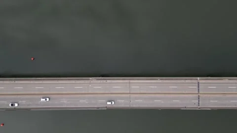 A drone view of The Allegheny River in Pittsburgh Stock Footage 274728344