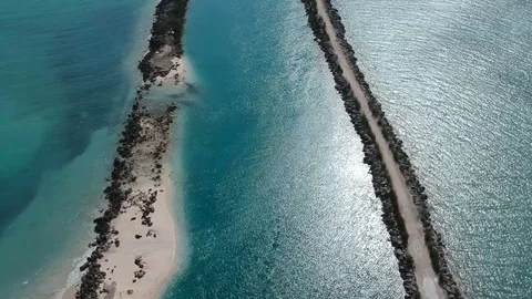 Drone View Along Barbary Canal, Freeport Grand Bahama Bahamas Stock Footage 99204534