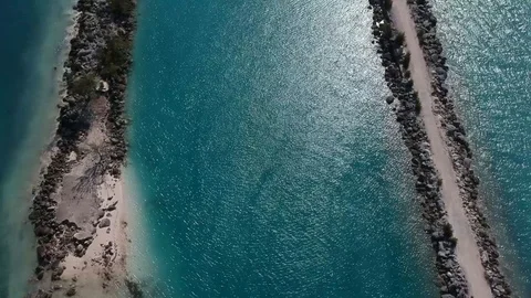 Drone View Along Barbary Canal, Freeport Grand Bahama Bahamas Stock Footage 99204622