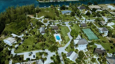 Drone View Along Smith Point Beachfront, Grand Bahama Island Bahamas Stock Footage 98964691