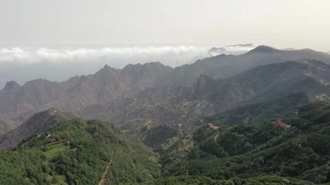 Drone View of Anaga Forest Edge and Dry Volcanic Mountains Видео 330271633