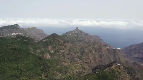 Drone View of Anaga Forest &amp; Mountains in Tenerife, Canary Islands Stock Footage 330271683