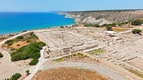 Drone view of Ancient Amathus ruins in Cyprus. Stock Footage 341653732