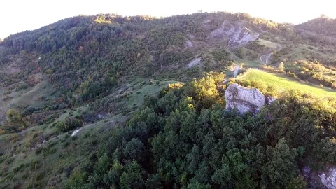 Drone view of an ancient Medieval tower Stock Footage 113017548