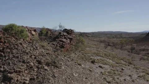 Drone view of an ancient rock wall Stock Footage 190975498
