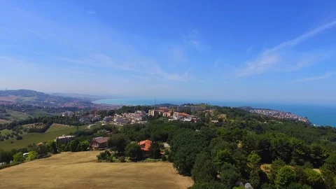 Drone view of Ancona from Pietralacroce Stock Footage 113070360