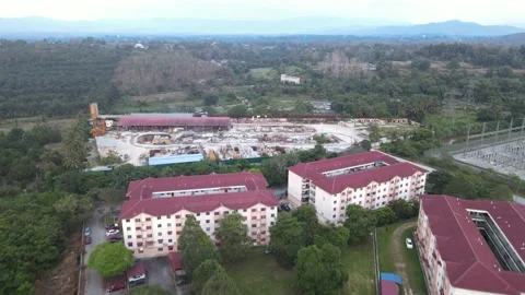 Drone view of Apartment and construction in Pajam Stock Footage 149280669