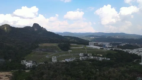 Drone view of Apartment on top of the hills in Ampang during MCO Stock Footage 148489996