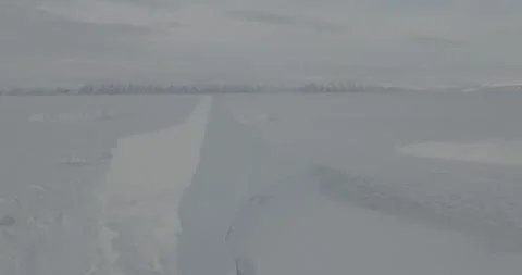 Drone View of Arctic Ice Crack, 4K Stock Footage 314403509