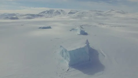 Drone View of Arctic Icebergs (4K, 24fps) Stock Footage 326950828