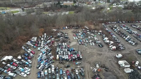 Drone View of Auto Salvage Stock Footage 274748149