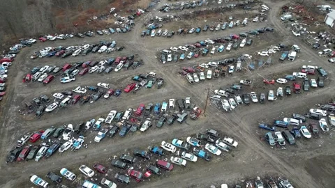 Drone View of Auto Salvage Stock Footage 274748176