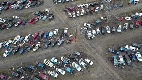 Drone View of Auto Salvage Stock Footage 274748203