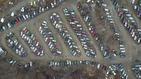 Drone View of Auto Salvage Stock Footage 274748219