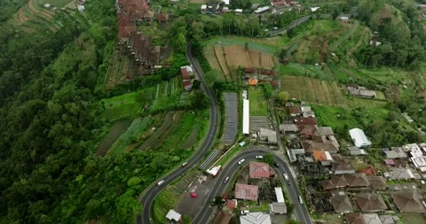 Drone View of Bali. Mountain winding road Vidéo 240483925