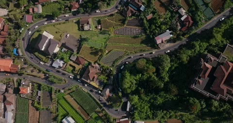 Drone View of Bali. Mountain winding road Stock Footage 241885232