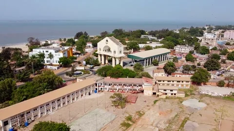 Drone view of Banjul flying over Gambia ... | Stock Video | Pond5