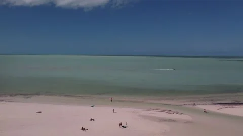Drone view to beach and ocean in Mexico 4K Stock Footage 230081370
