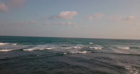 Drone view of the Beach waves in the south of the Indonesian island of Java Stock Footage 154553261