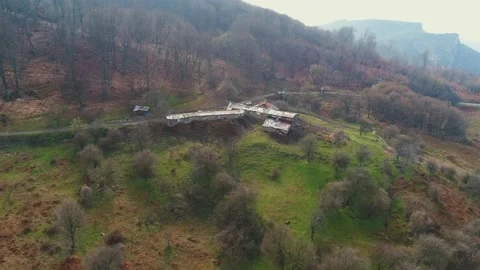 Drone view Beautiful orange and red autumn forest, many trees Stock Footage 167722679