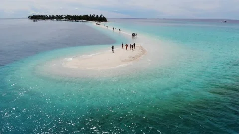 A drone view of the beautiful remote island of Kalanggaman in the Philippines. Stock Footage 160133066