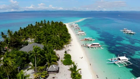 A drone view of the beautiful remote island of Kalanggaman in the Philippines. Stock Footage 160133407