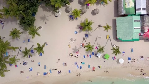 Drone view of beautiful sandy beach in Dominican Republic 動画素材 208952446
