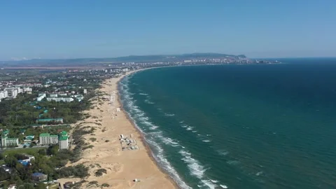 Drone view of the beautiful sandy coast. Stock Footage 222016911