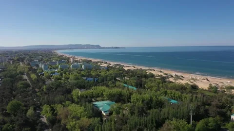 Drone view of the beautiful sandy coast. Stock Footage 222016967