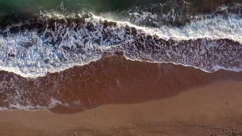 Drone view of beautiful seamless never ending footage while turquiose sea waves Stock Footage 127105634