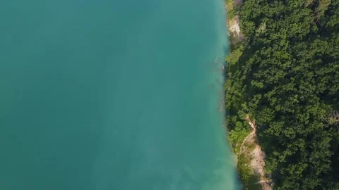 Drone view of beautiful seamless never ending footage while turquiose sea waves Stock Footage 204872908
