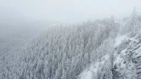 Drone view of beautiful winter scenery in the mountains Stock Footage 171911042