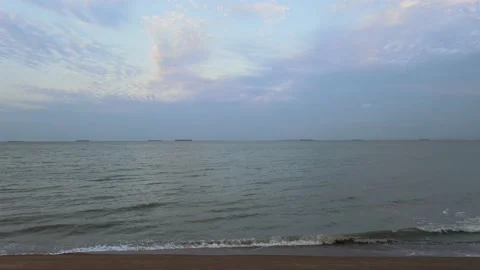 Drone view on bird flying and beautiful beach in Malacca Stock Footage 149630661