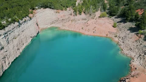 Drone view of a blue lagoon Stock Footage 238026066