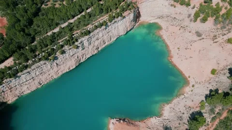 Drone view of a blue lagoon Stock Footage 238026070