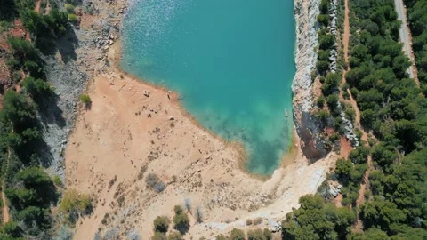Drone view of a blue lagoon Stock Footage 238026079