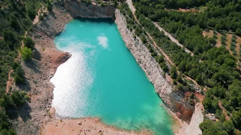 Drone view of a blue lagoon Stock Footage 238026082