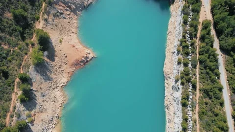 Drone view of a blue lagoon Stock Footage 238026111