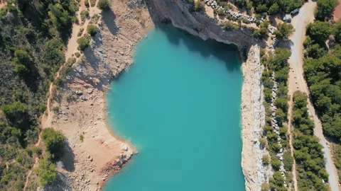 Drone view of a blue lagoon Stock Footage 238026116