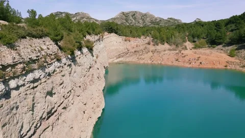 Drone view of a blue lagoon Stock Footage 238026141