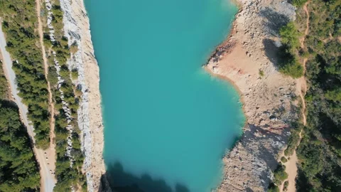 Drone view of a blue lagoon Stock Footage 238026142