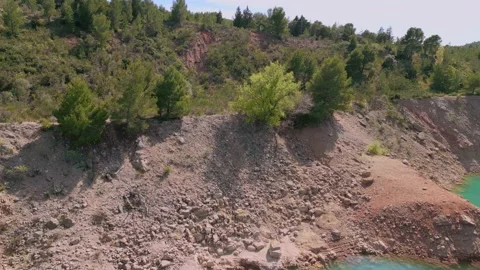 Drone view of a blue lagoon Stock Footage 238026236